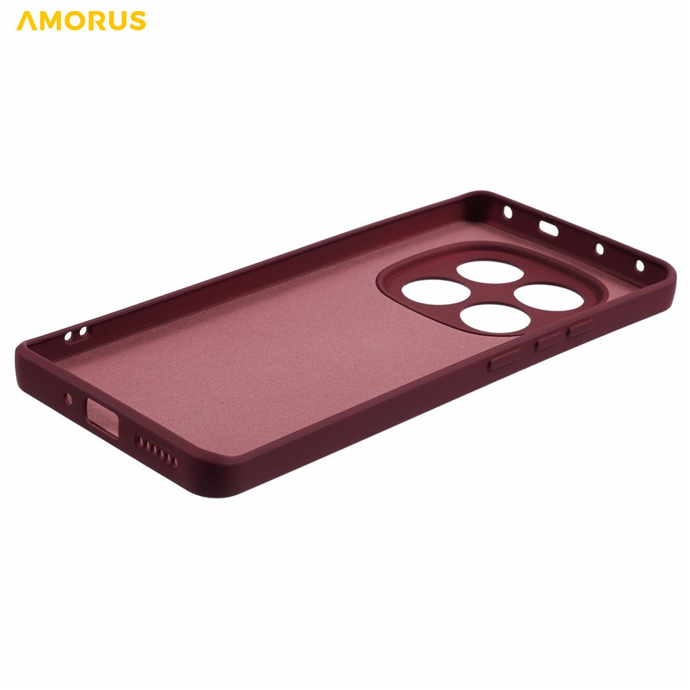 AMORUS For Xiaomi Redmi Note 15 Pro 5G (Global) Case Precise Cutouts TPU Fiber Lining Shockproof Phone Cover - Wine Red