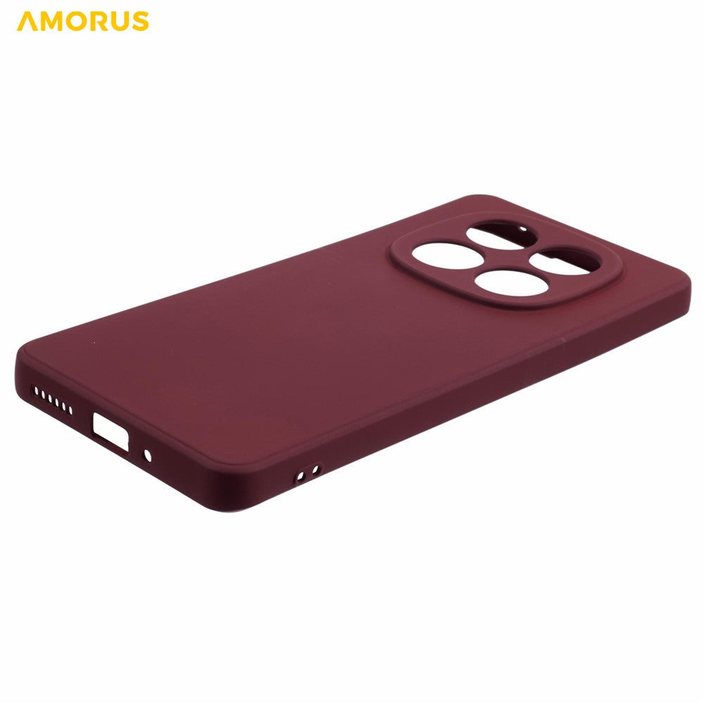 AMORUS For Xiaomi Redmi Note 15 Pro 5G (Global) Case Precise Cutouts TPU Fiber Lining Shockproof Phone Cover - Wine Red
