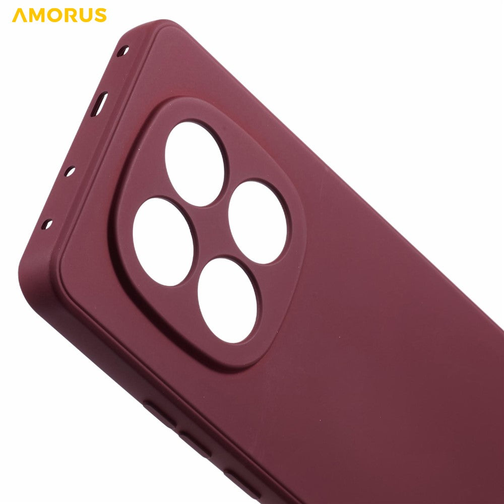 AMORUS For Xiaomi Redmi Note 15 Pro 5G (Global) Case Precise Cutouts TPU Fiber Lining Shockproof Phone Cover - Wine Red