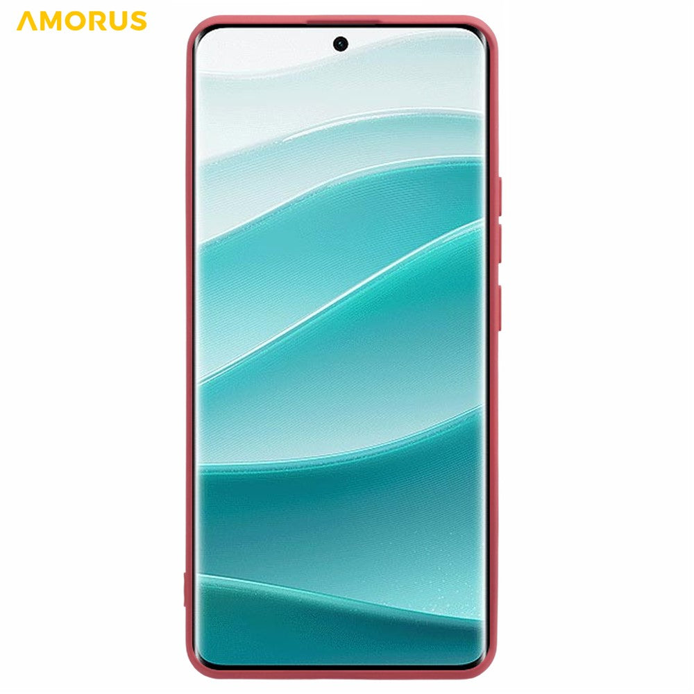 AMORUS For Xiaomi Redmi Note 15 Pro 5G (Global) Case Precise Cutouts TPU Fiber Lining Shockproof Phone Cover - Hawthorn Red
