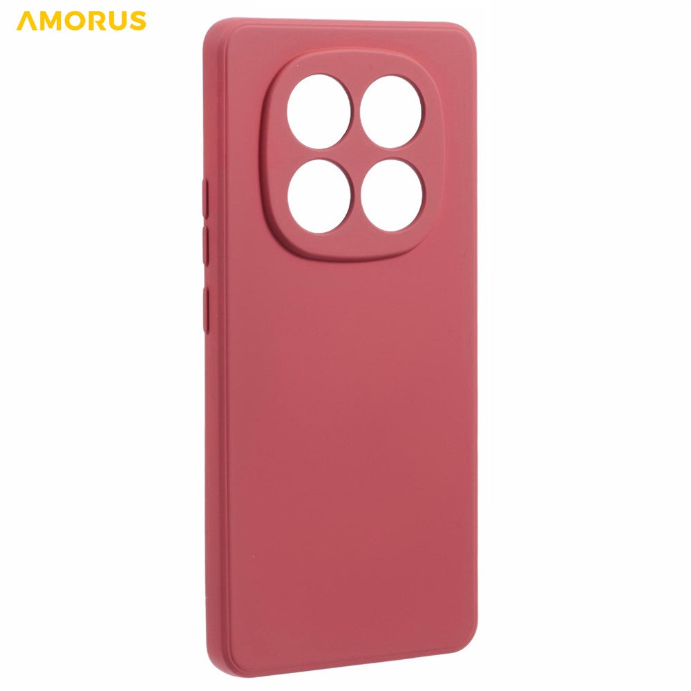 AMORUS For Xiaomi Redmi Note 15 Pro 5G (Global) Case Precise Cutouts TPU Fiber Lining Shockproof Phone Cover - Hawthorn Red