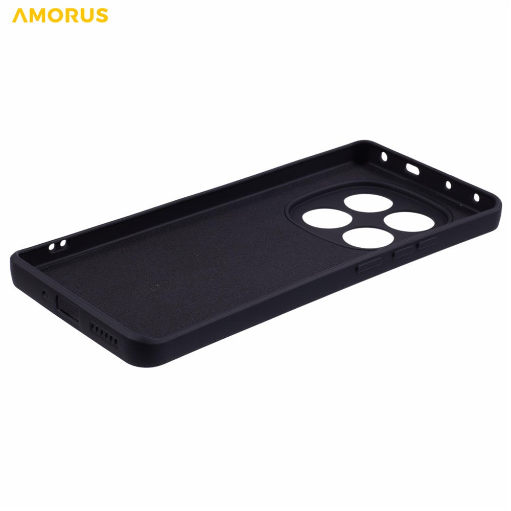 AMORUS For Xiaomi Poco M8 Pro 5G / Redmi Note 15 Pro+ 5G (Global) Case Precise Cutouts TPU Fiber Lining Shockproof Phone Cover - Black