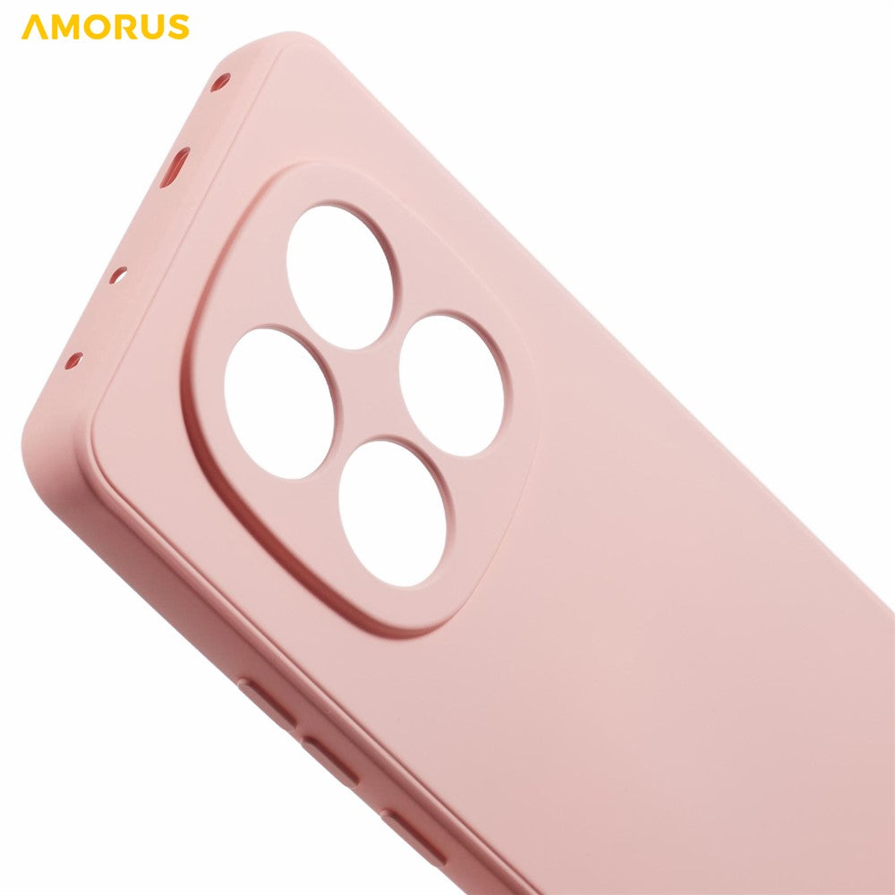 AMORUS For Xiaomi Poco M8 Pro 5G / Redmi Note 15 Pro+ 5G (Global) Case Precise Cutouts TPU Fiber Lining Shockproof Phone Cover - Pink