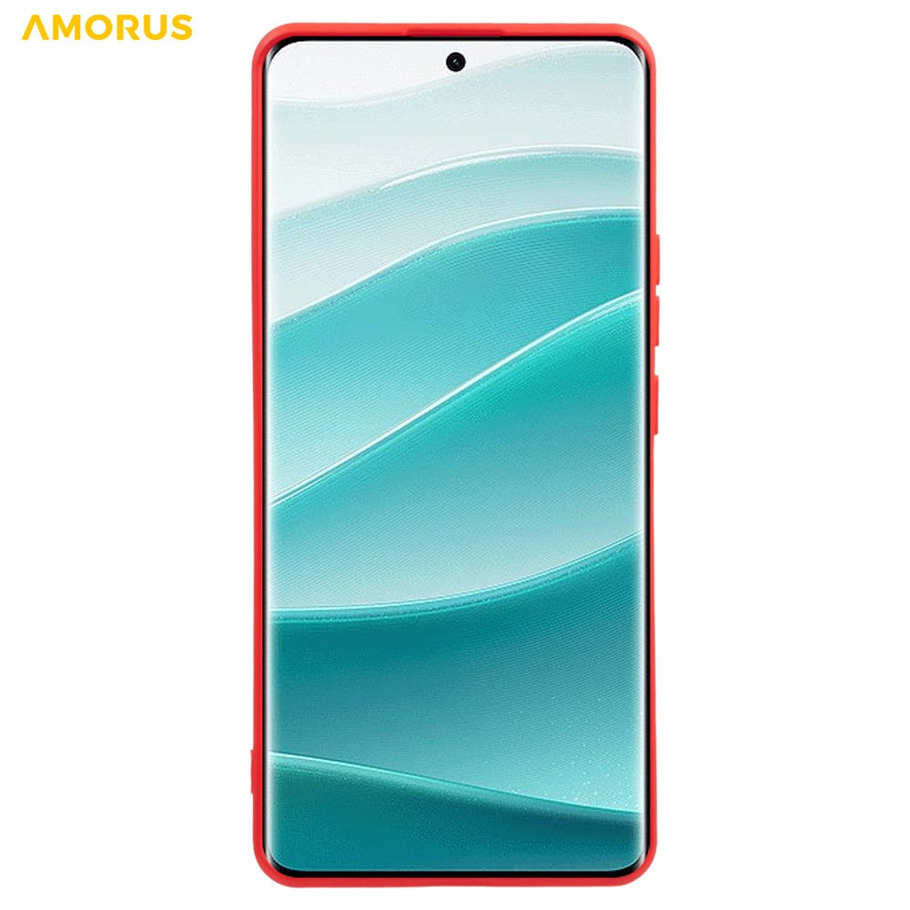 AMORUS For Xiaomi Poco M8 Pro 5G / Redmi Note 15 Pro+ 5G (Global) Case Precise Cutouts TPU Fiber Lining Shockproof Phone Cover - Red