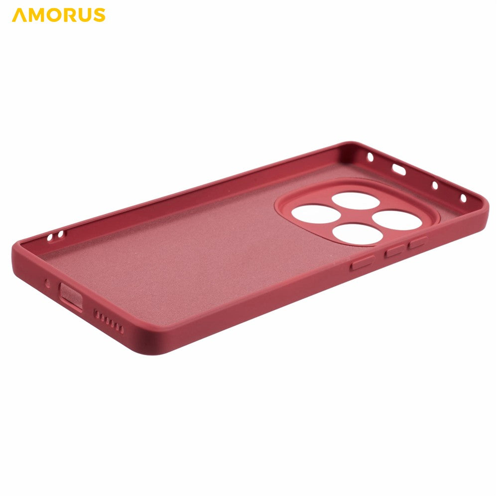 AMORUS For Xiaomi Poco M8 Pro 5G / Redmi Note 15 Pro+ 5G (Global) Case Precise Cutouts TPU Fiber Lining Shockproof Phone Cover - Hawthorn Red