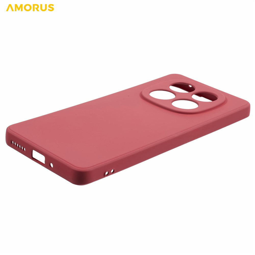 AMORUS For Xiaomi Poco M8 Pro 5G / Redmi Note 15 Pro+ 5G (Global) Case Precise Cutouts TPU Fiber Lining Shockproof Phone Cover - Hawthorn Red