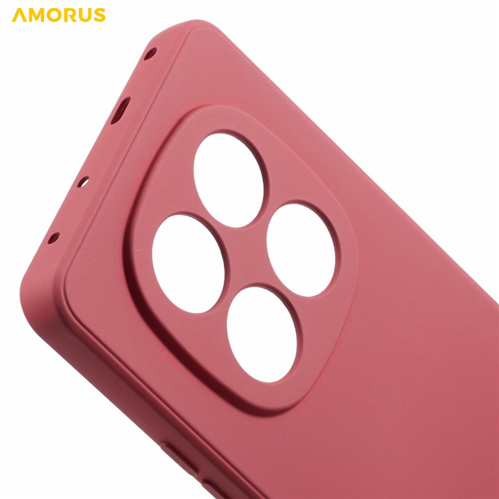 AMORUS For Xiaomi Poco M8 Pro 5G / Redmi Note 15 Pro+ 5G (Global) Case Precise Cutouts TPU Fiber Lining Shockproof Phone Cover - Hawthorn Red