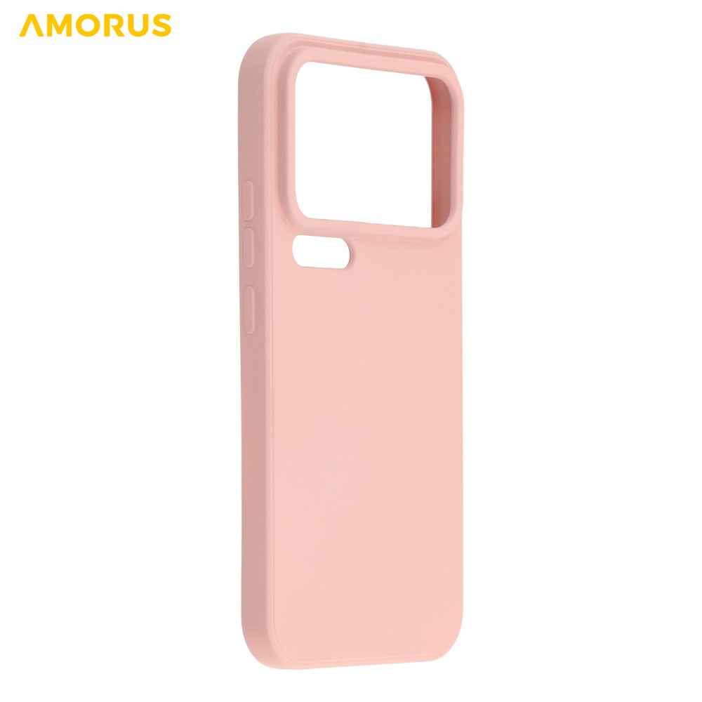 AMORUS For Xiaomi 17 Pro Case Precise Cutouts TPU Fiber Lining Shockproof Phone Cover - Pink