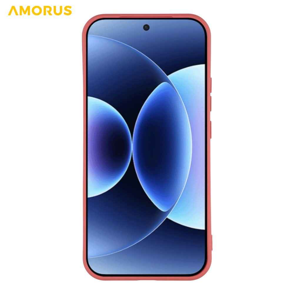 AMORUS For Xiaomi 17 Pro Case Precise Cutouts TPU Fiber Lining Shockproof Phone Cover - Hawthorn Red
