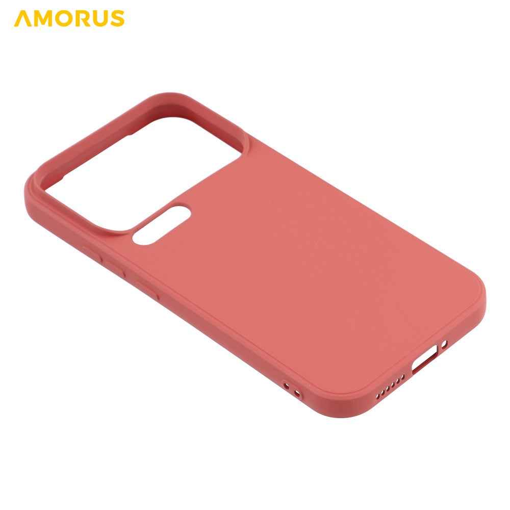 AMORUS For Xiaomi 17 Pro Case Precise Cutouts TPU Fiber Lining Shockproof Phone Cover - Hawthorn Red