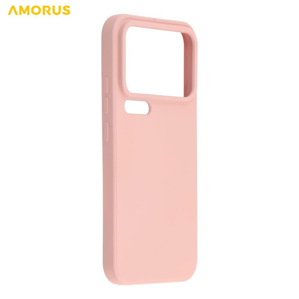 AMORUS For Xiaomi 17 Pro Max Case Precise Cutouts TPU Fiber Lining Shockproof Phone Cover - Pink