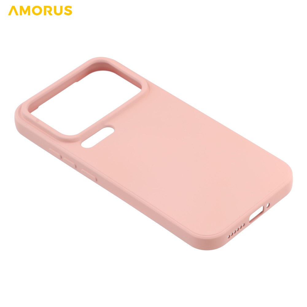 AMORUS For Xiaomi 17 Pro Max Case Precise Cutouts TPU Fiber Lining Shockproof Phone Cover - Pink