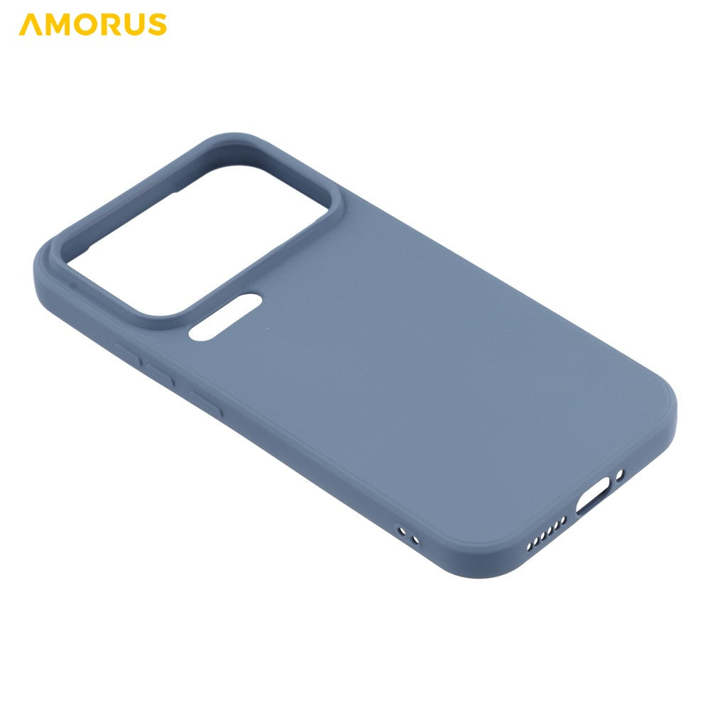 AMORUS For Xiaomi 17 Pro Max Case Precise Cutouts TPU Fiber Lining Shockproof Phone Cover - Lavender Grey