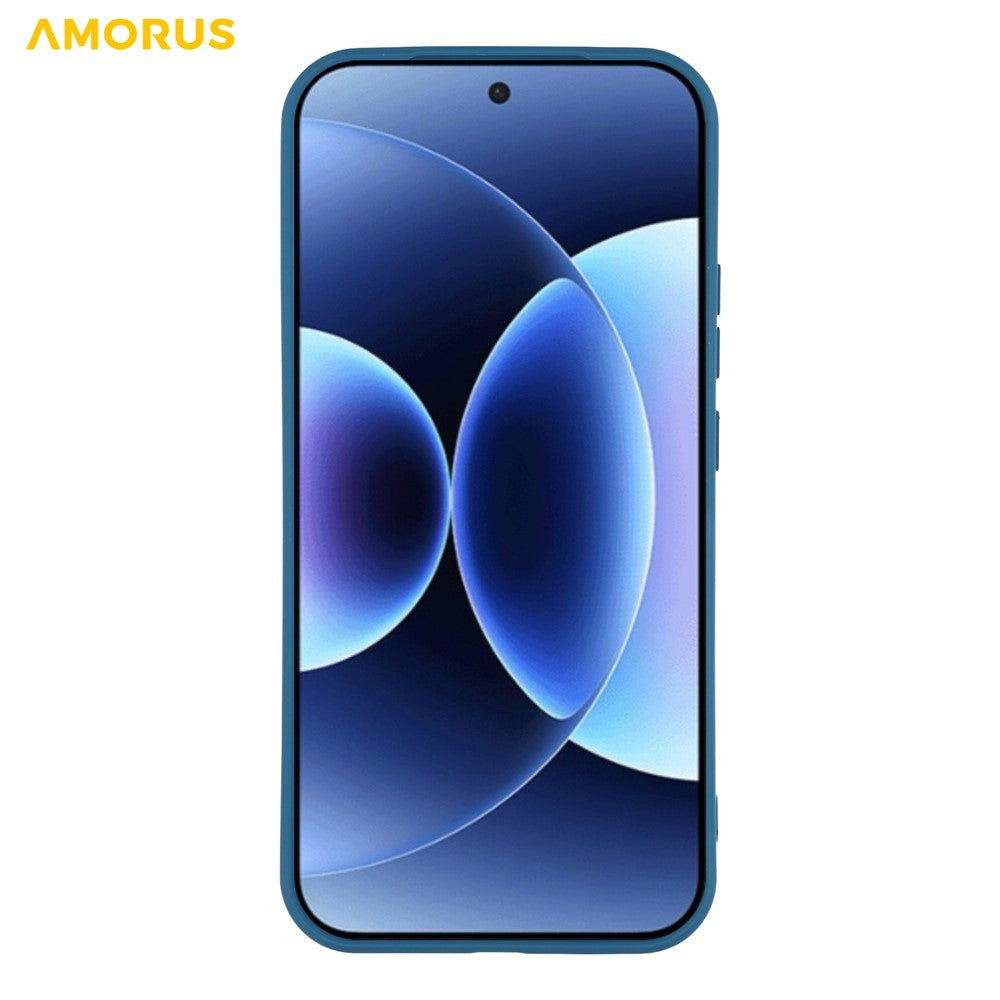 AMORUS For Xiaomi 17 Pro Max Case Precise Cutouts TPU Fiber Lining Shockproof Phone Cover - Sapphire