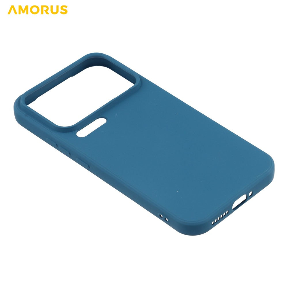 AMORUS For Xiaomi 17 Pro Max Case Precise Cutouts TPU Fiber Lining Shockproof Phone Cover - Sapphire