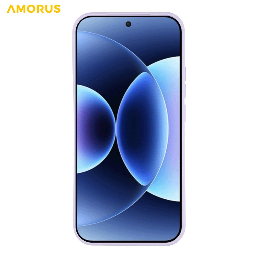 AMORUS For Xiaomi 17 Pro Max Case Precise Cutouts TPU Fiber Lining Shockproof Phone Cover - Purple
