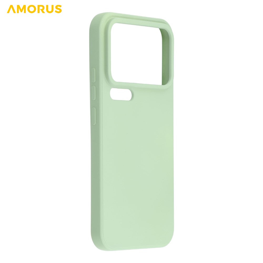 AMORUS For Xiaomi 17 Pro Max Case Precise Cutouts TPU Fiber Lining Shockproof Phone Cover - Matcha Green