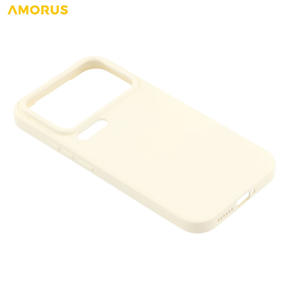 AMORUS For Xiaomi 17 Pro Max Case Precise Cutouts TPU Fiber Lining Shockproof Phone Cover - White