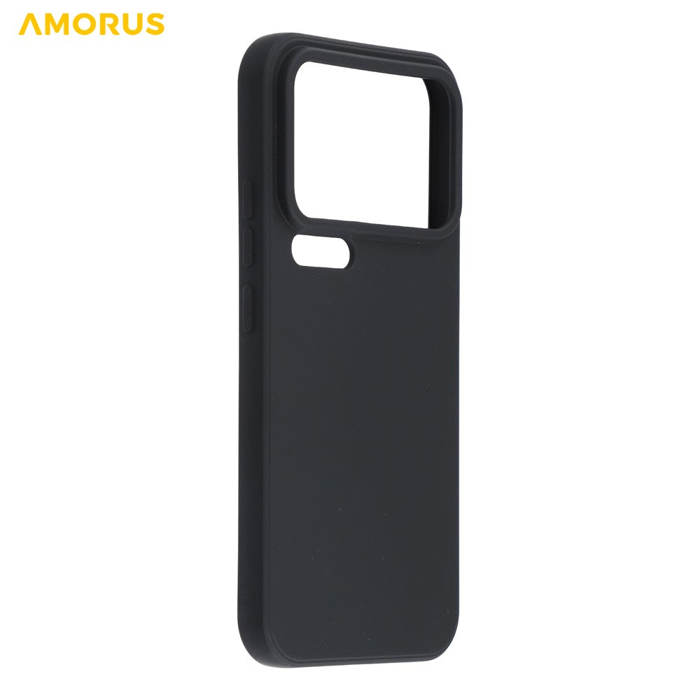 AMORUS For Xiaomi 17 Pro Max Case Precise Cutouts TPU Fiber Lining Shockproof Phone Cover - Black