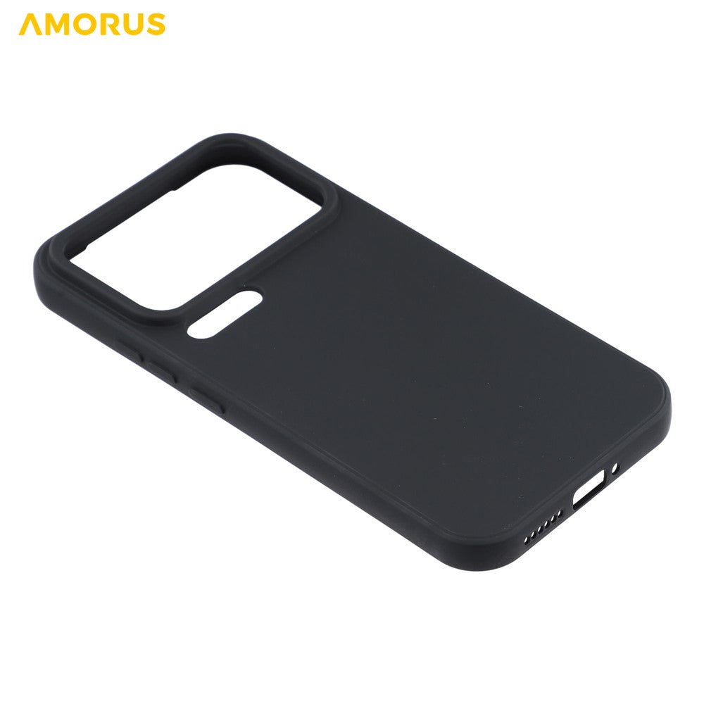 AMORUS For Xiaomi 17 Pro Max Case Precise Cutouts TPU Fiber Lining Shockproof Phone Cover - Black