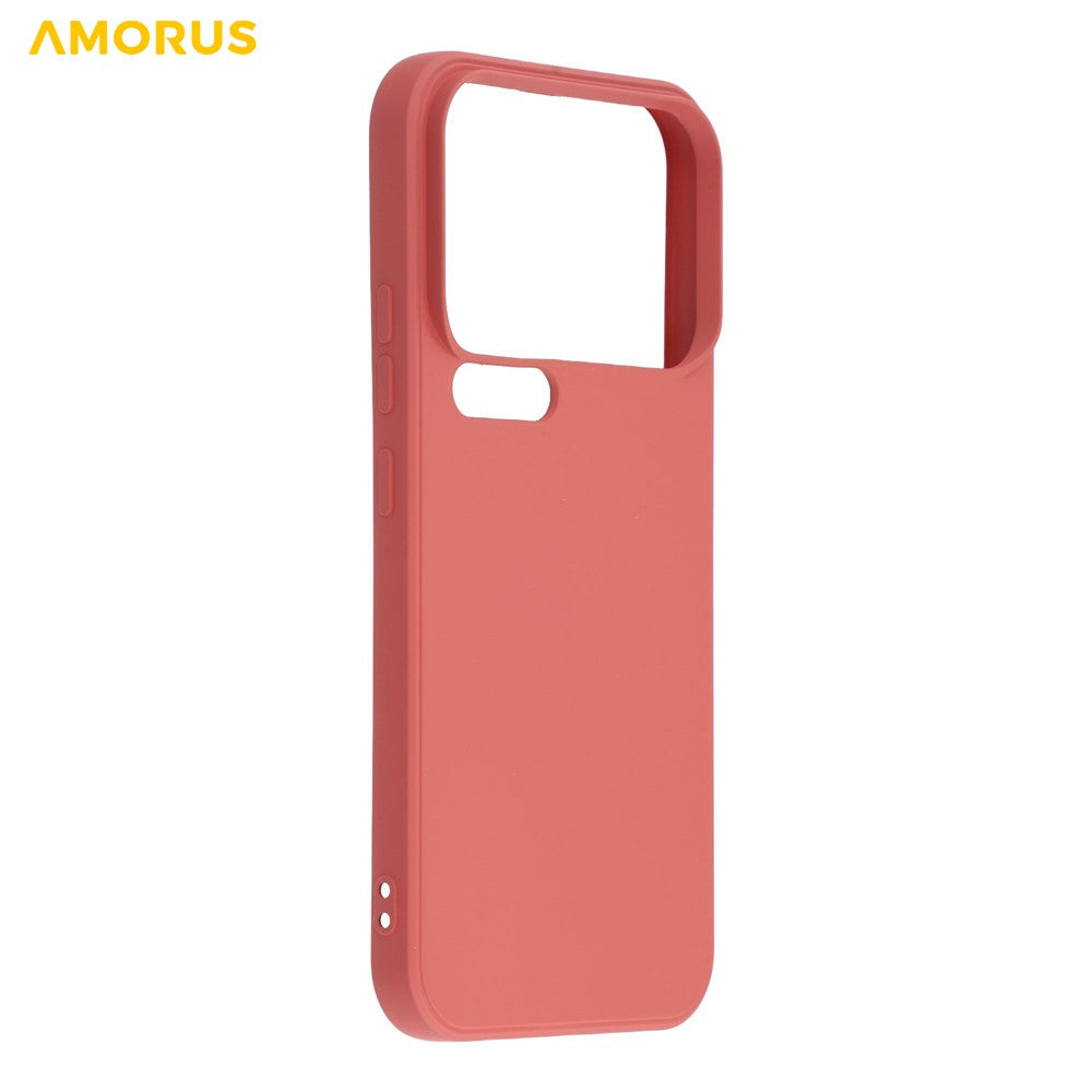 AMORUS For Xiaomi 17 Pro Max Case Precise Cutouts TPU Fiber Lining Shockproof Phone Cover - Hawthorn Red