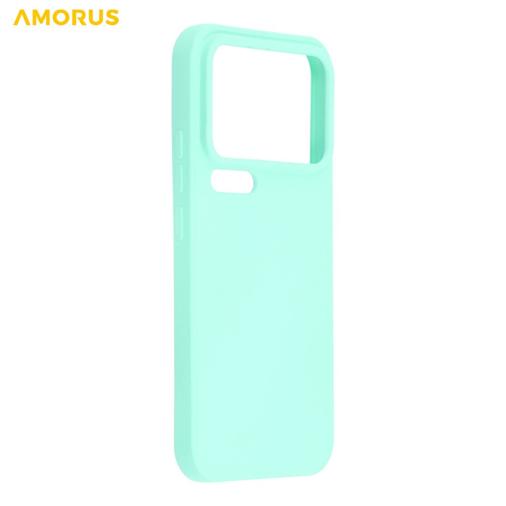 AMORUS For Xiaomi 17 Pro Max Case Precise Cutouts TPU Fiber Lining Shockproof Phone Cover - Baby Blue