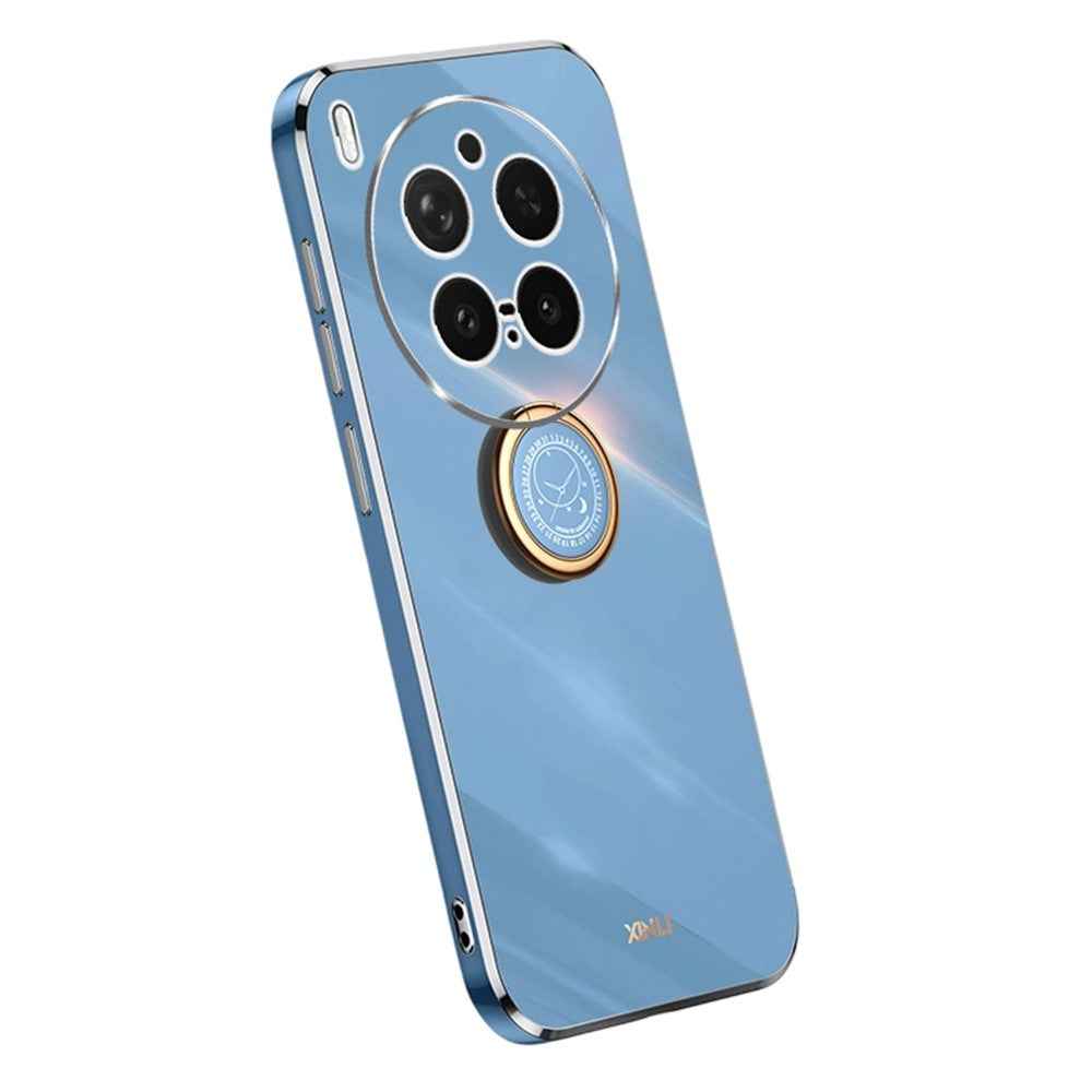 Bulk Purchasing XINLI For vivo X300 Pro 5G Case Ring Kickstand Electroplating TPU Phone Cover - Blue