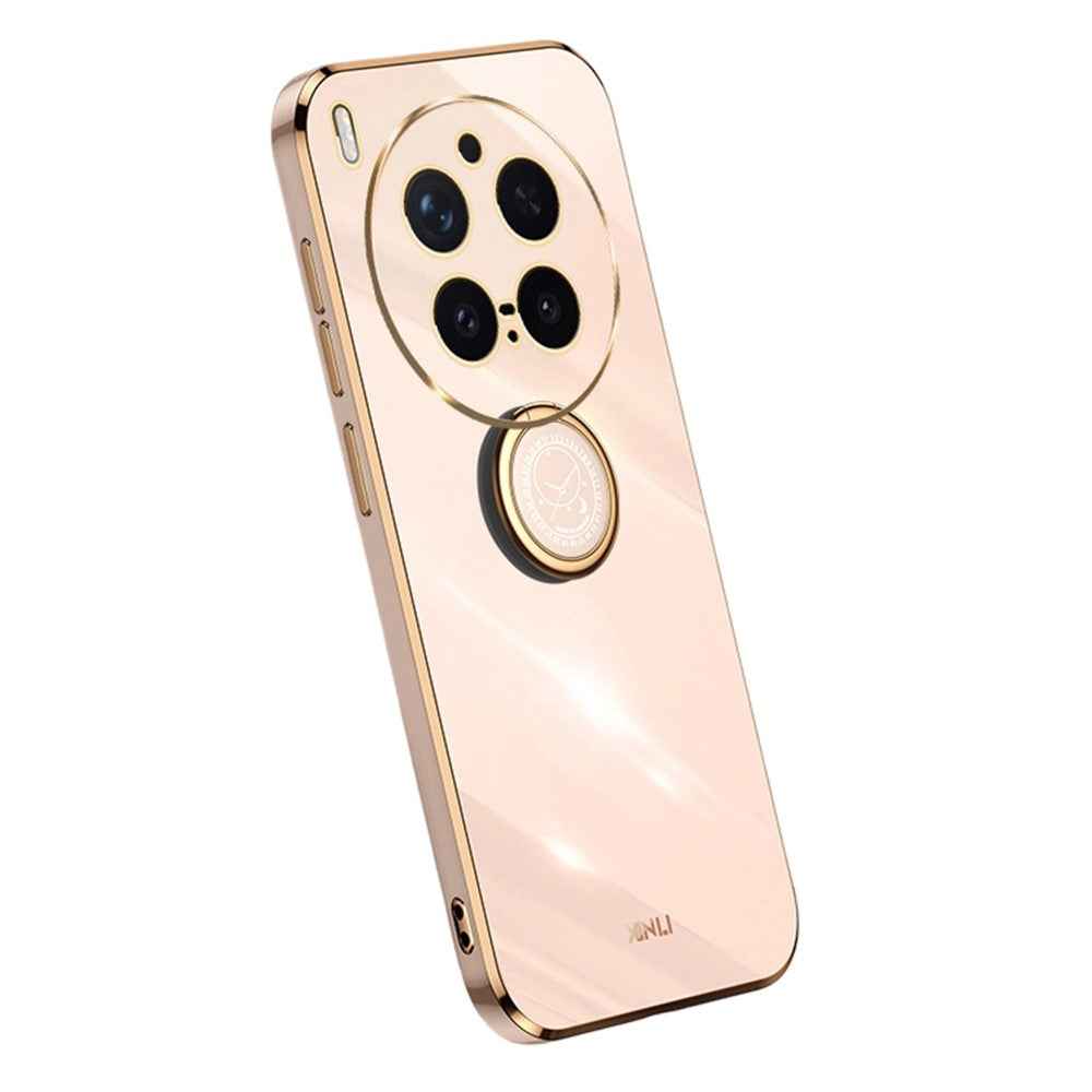 Bulk Purchasing XINLI For vivo X300 Pro 5G Case Ring Kickstand Electroplating TPU Phone Cover - Pink