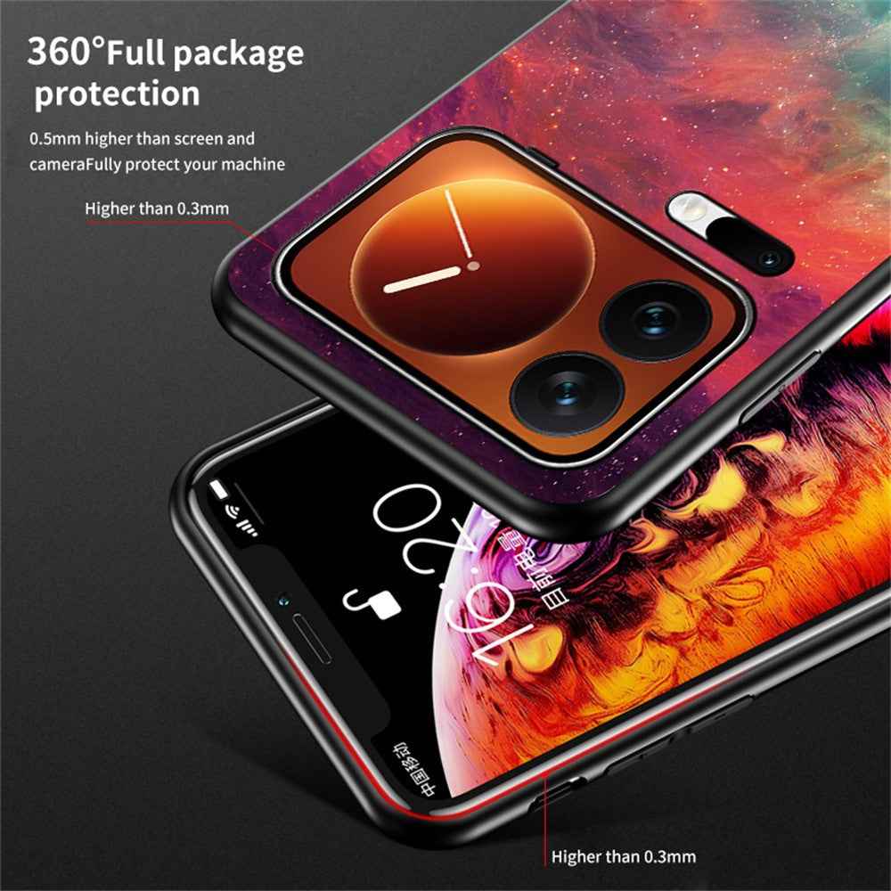 For Xiaomi 17 Pro Case Starry Sky Pattern Tempered Glass Phone Cover - Bright Starry Sky