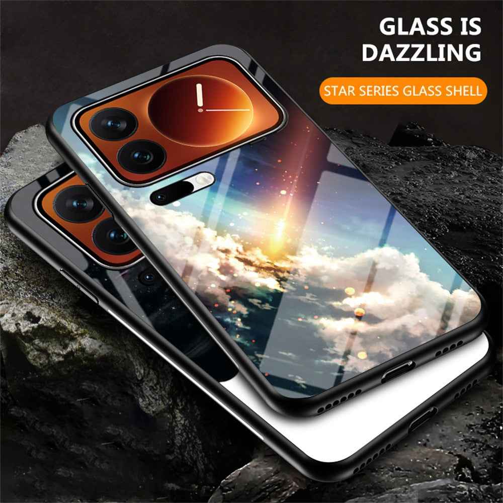 For Xiaomi 17 Pro Case Starry Sky Pattern Tempered Glass Phone Cover - Cosmic Starry Sky