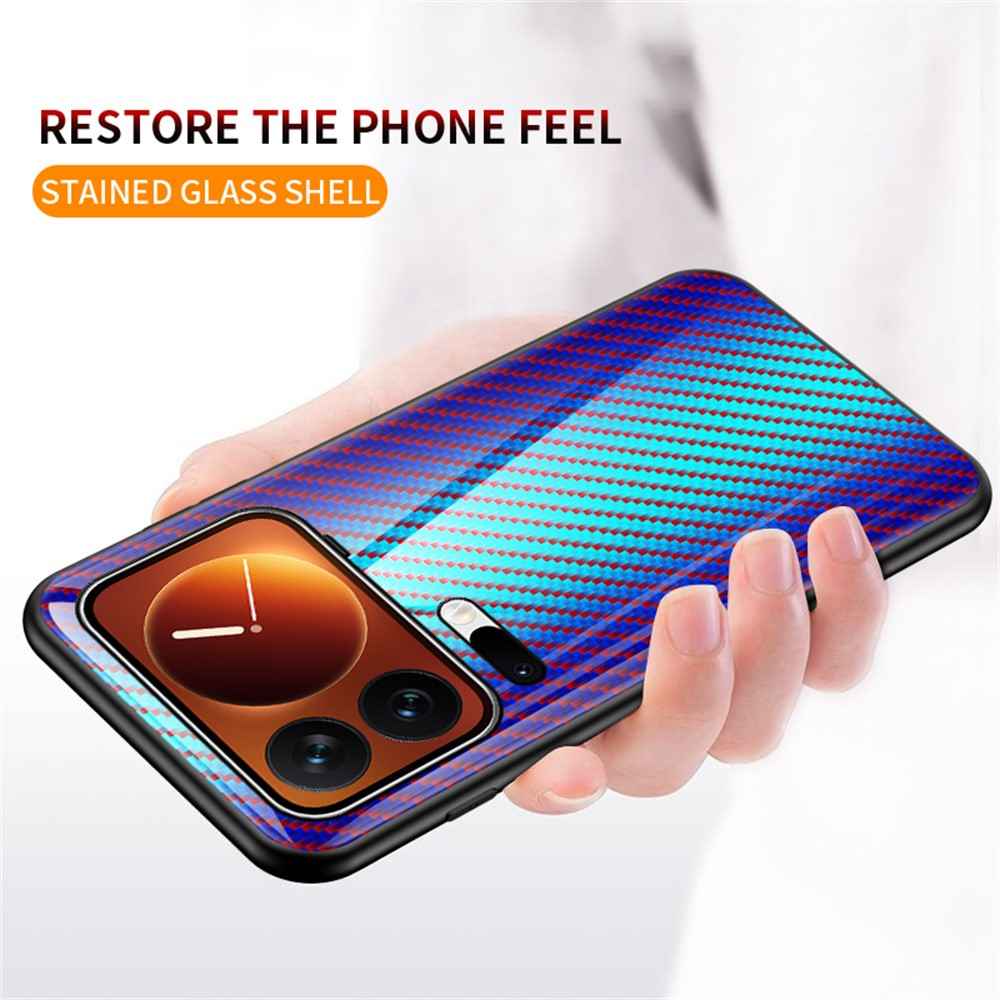 For Xiaomi 17 Pro Case Tempered Glass Shockproof Phone Cover - Blue Fiber