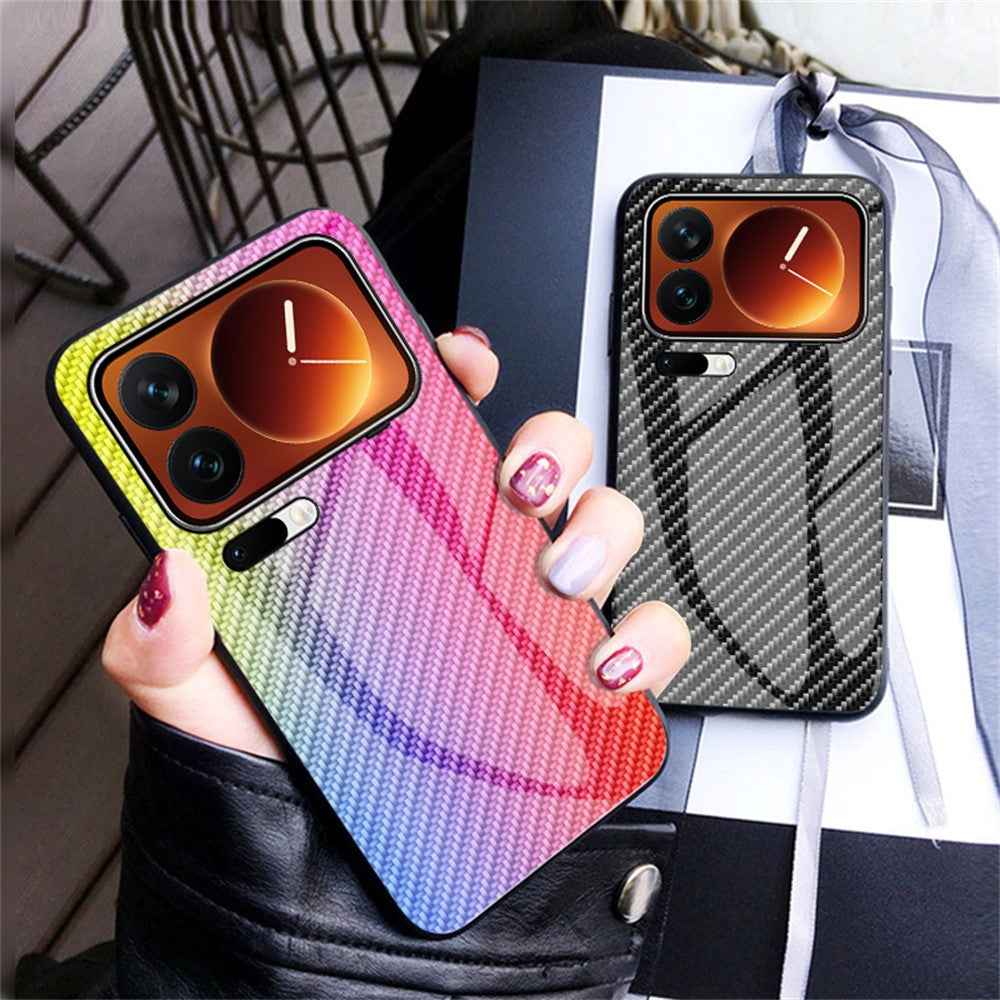 For Xiaomi 17 Pro Case Tempered Glass Shockproof Phone Cover - Blue Fiber