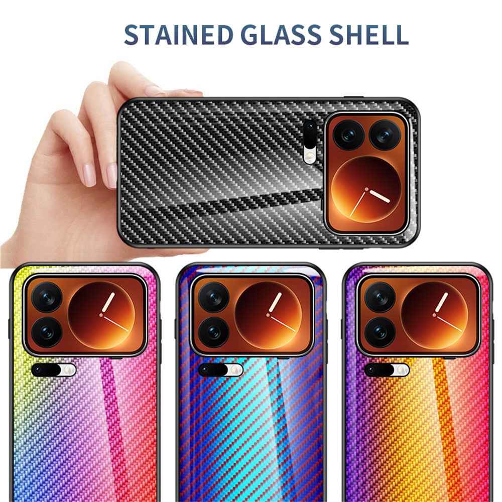 For Xiaomi 17 Pro Case Tempered Glass Shockproof Phone Cover - Blue Fiber