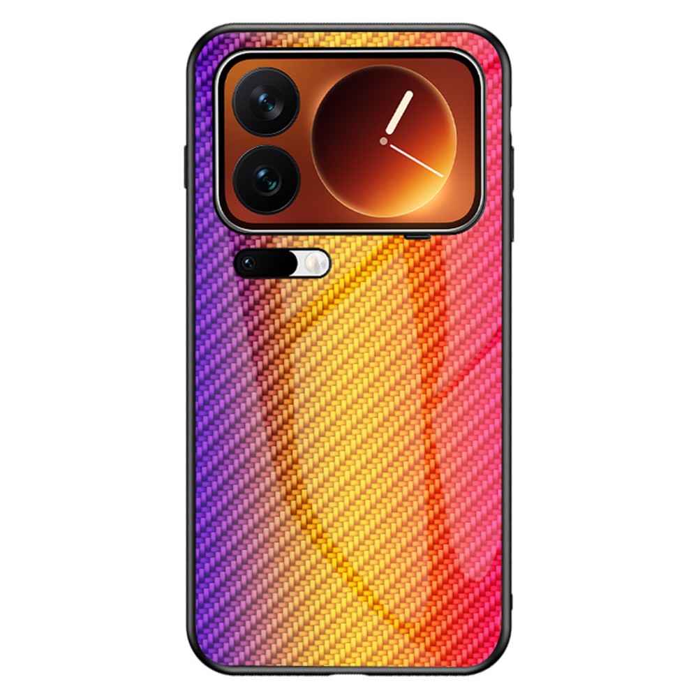 For Xiaomi 17 Pro Case Tempered Glass Shockproof Phone Cover - Golden Fiber