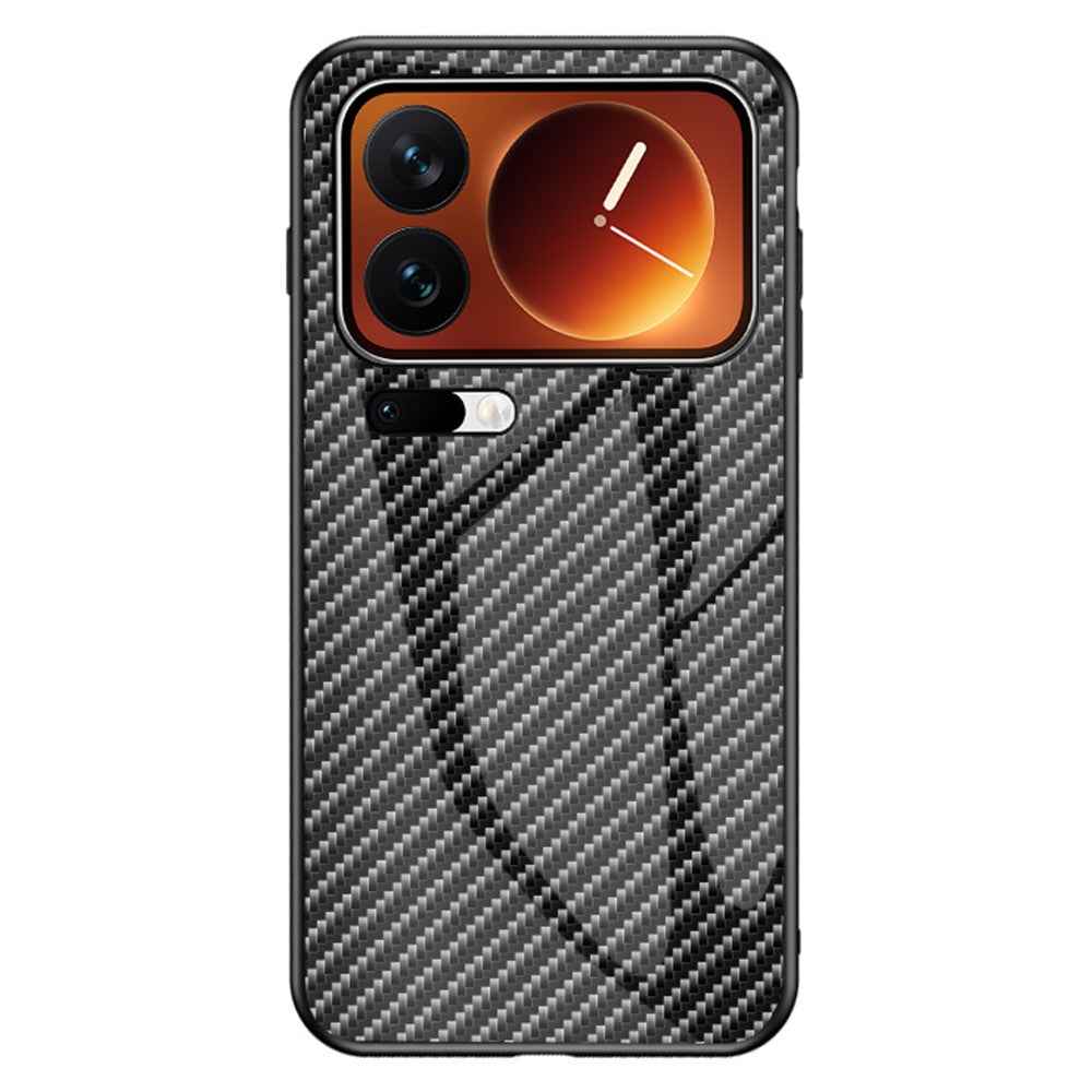 For Xiaomi 17 Pro Case Tempered Glass Shockproof Phone Cover - Black Fiber