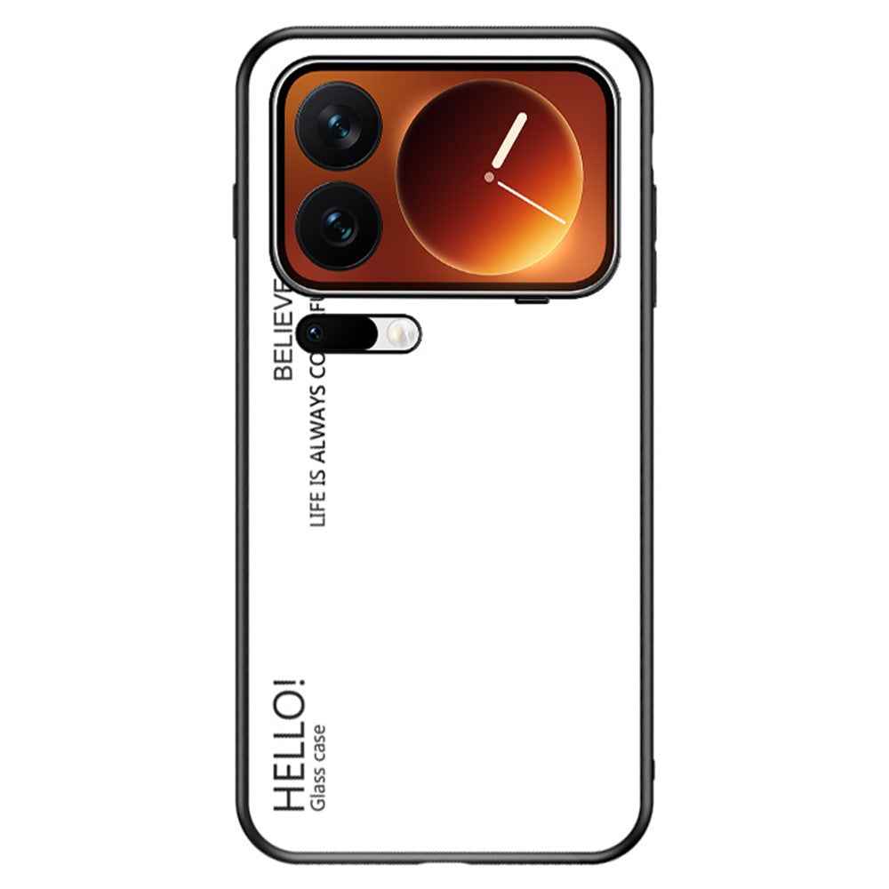 For Xiaomi 17 Pro Case Anti-Scratch Tempered Glass + PC + TPU Phone Cover - White