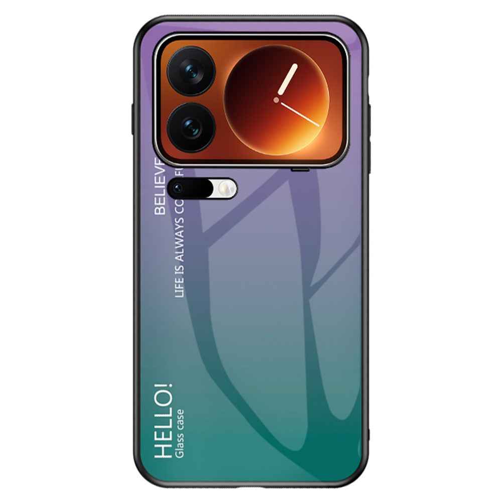For Xiaomi 17 Pro Case Anti-Scratch Tempered Glass + PC + TPU Phone Cover - Gradient Purple