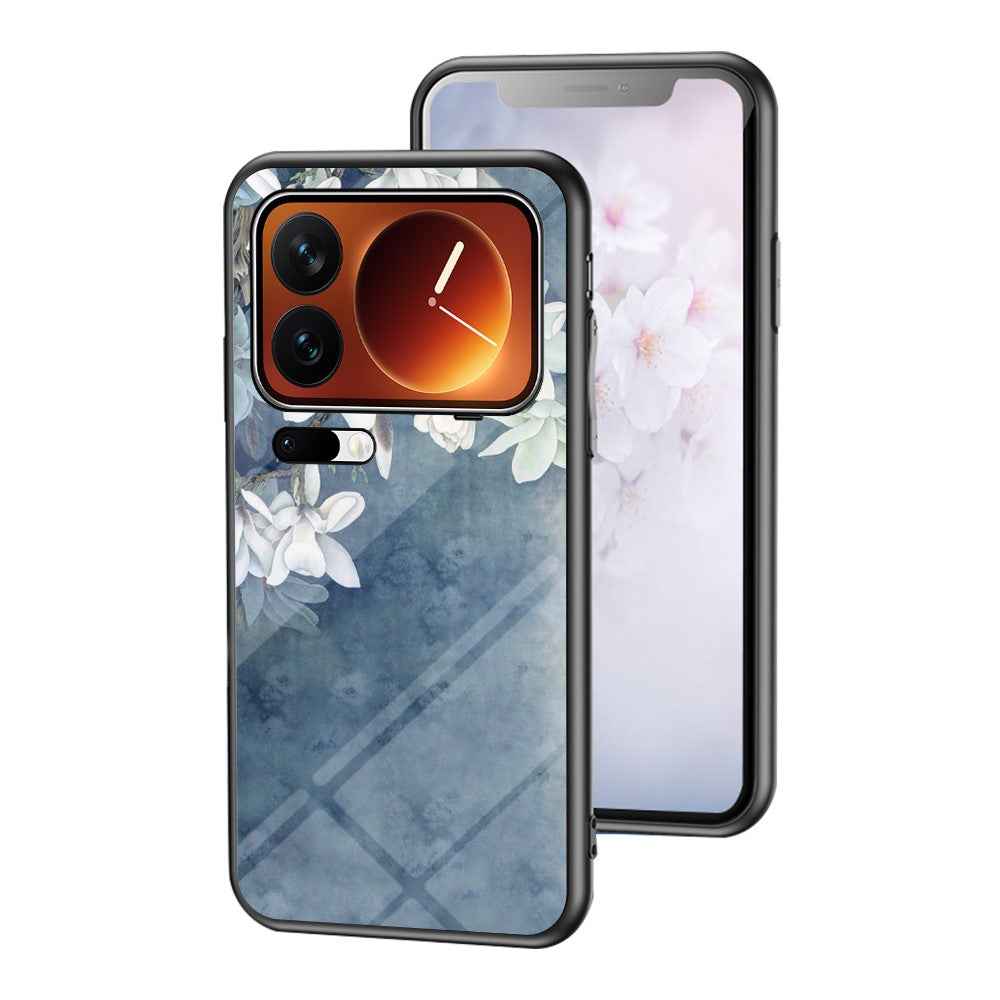 Phone Case For Xiaomi 17 Pro Floral Pattern TPU + Tempered Glass Protective Cover - Chinese Rose