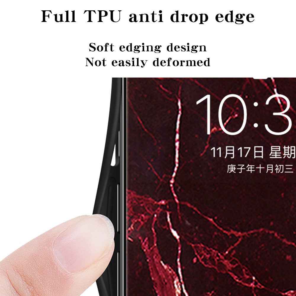 For Xiaomi 17 Pro Case Marble Pattern Tempered Glass + PC + TPU Protective Phone Cover - White Marble