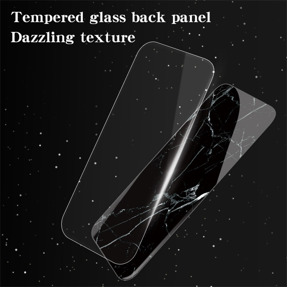 For Xiaomi 17 Pro Max Case Marble Pattern Tempered Glass + PC + TPU Protective Phone Cover - White Marble