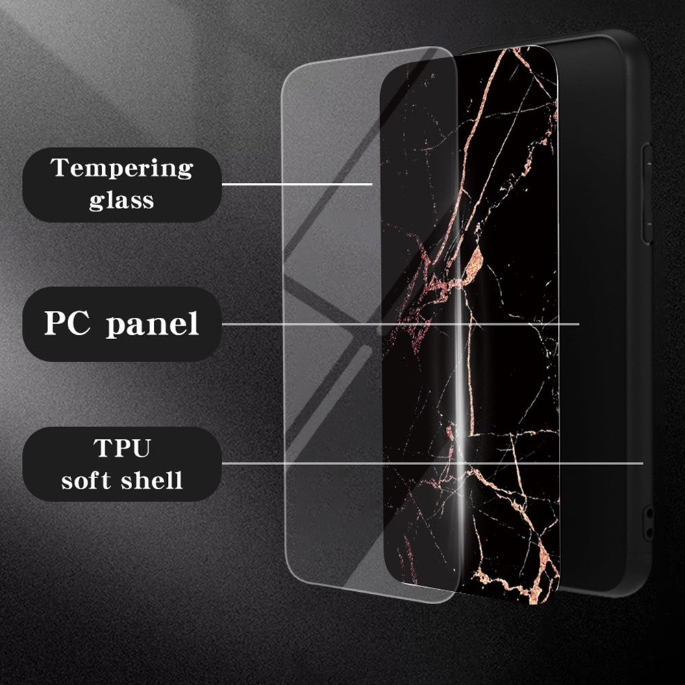 For Xiaomi 17 Pro Max Case Marble Pattern Tempered Glass + PC + TPU Protective Phone Cover - Flying Pigeon Marble