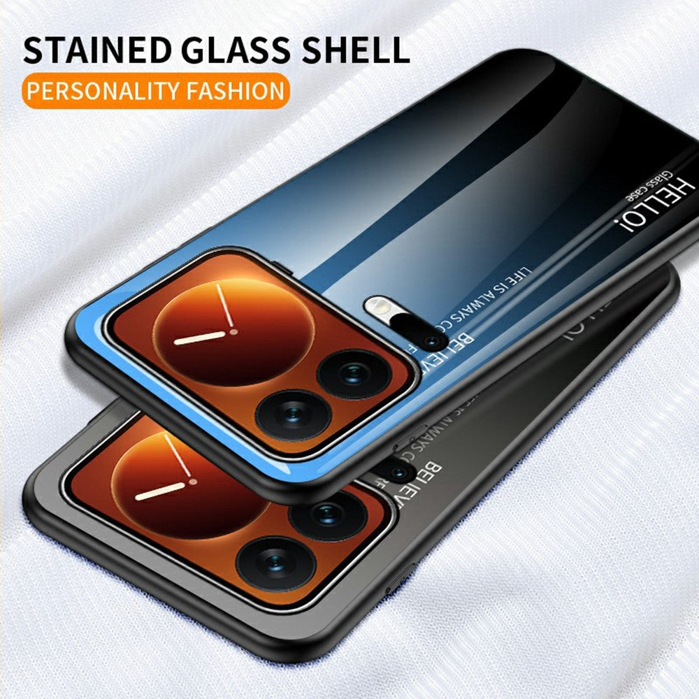 For Xiaomi 17 Pro Max Case Anti-Scratch Tempered Glass + PC + TPU Phone Cover - White