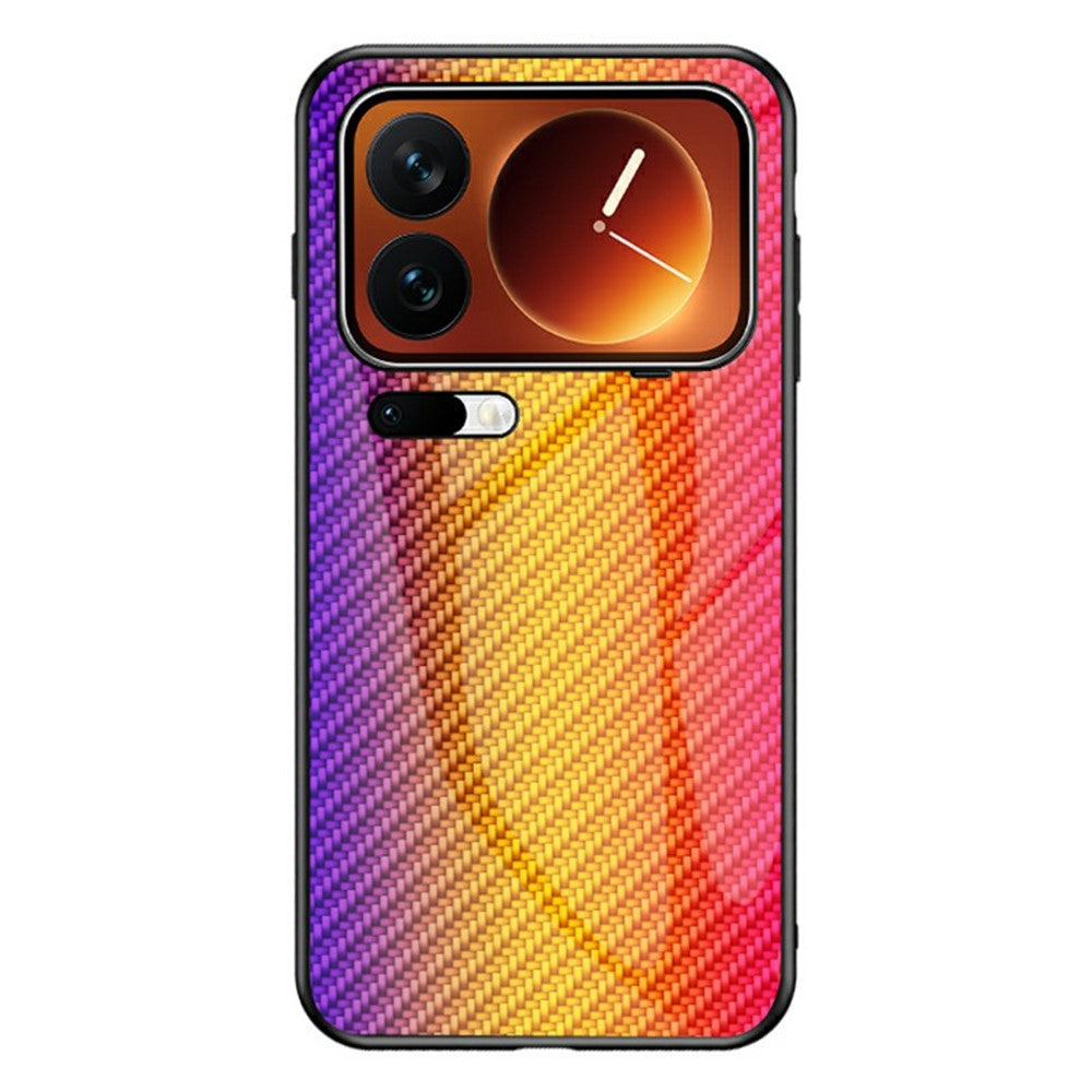 For Xiaomi 17 Pro Max Case Tempered Glass Shockproof Phone Cover - Golden Fiber