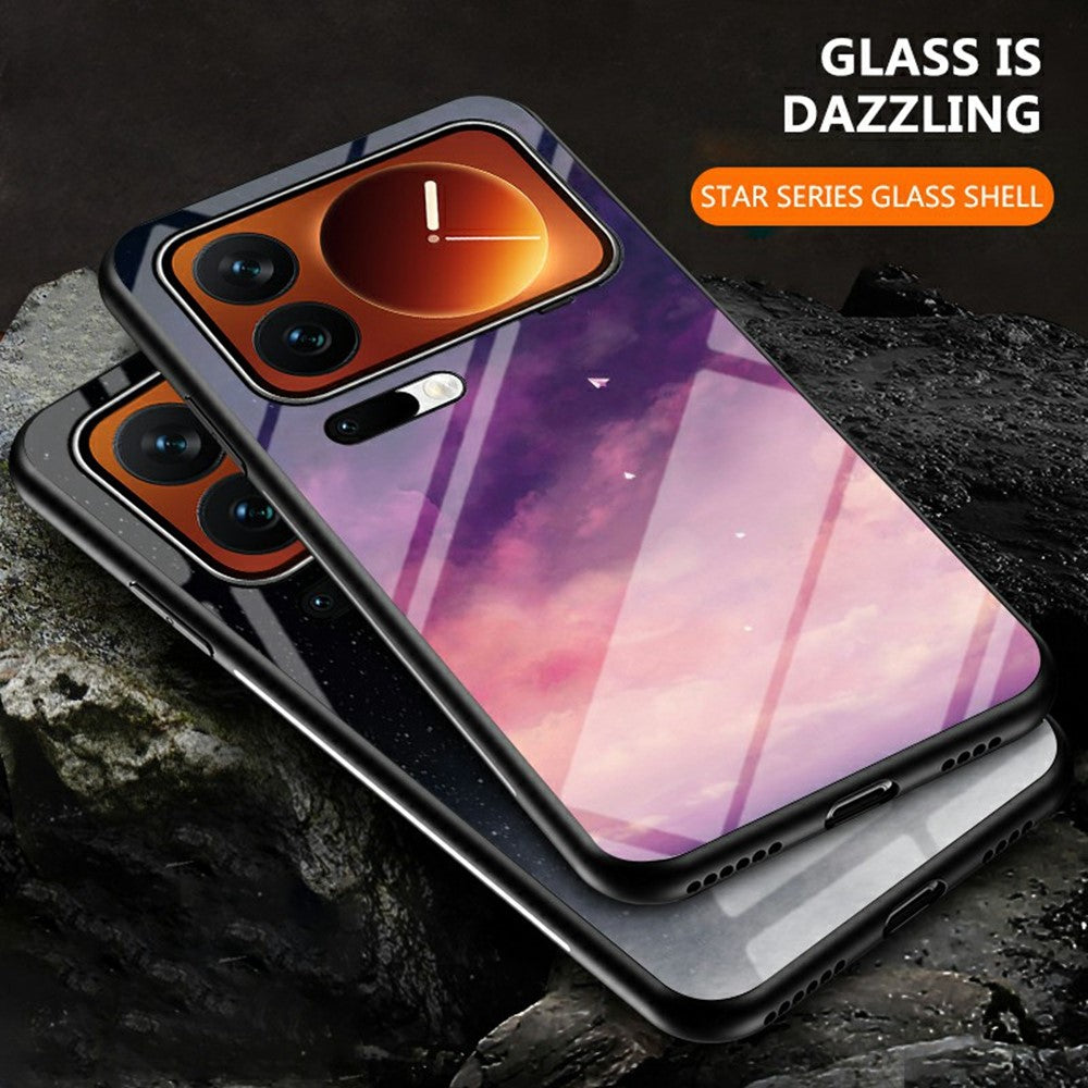 For Xiaomi 17 Pro Max Case Starry Sky Pattern Tempered Glass Phone Cover - Dream Starry Sky