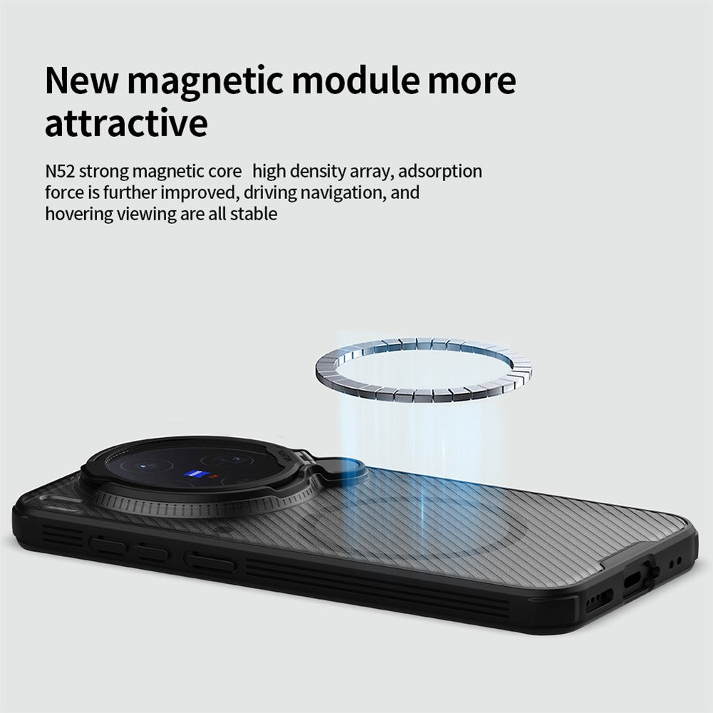 NILLKIN Camshield Prop Magnetic Series for vivo X300 5G Magnetic Case Clear Lens Lid PC TPU Phone Back Cover - Black