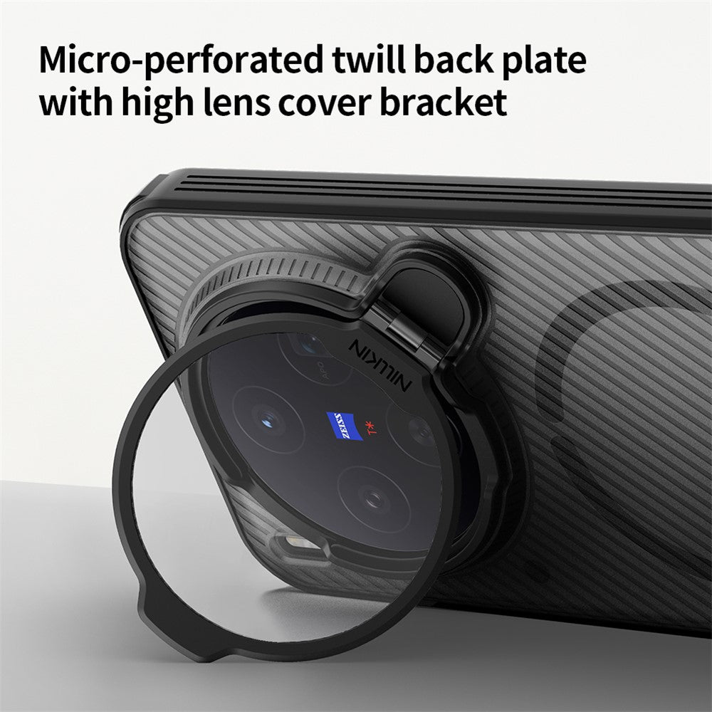 NILLKIN Camshield Prop Magnetic Series for vivo X300 5G Magnetic Case Clear Lens Lid PC TPU Phone Back Cover - Transparent Black