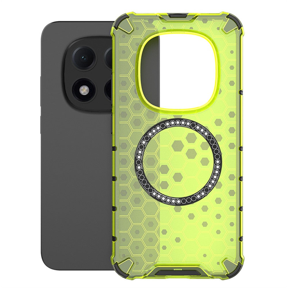 For Xiaomi Redmi Note 15 Pro 5G (Global) Magnetic Case Honeycomb Design TPU + PC Phone Cover - Green