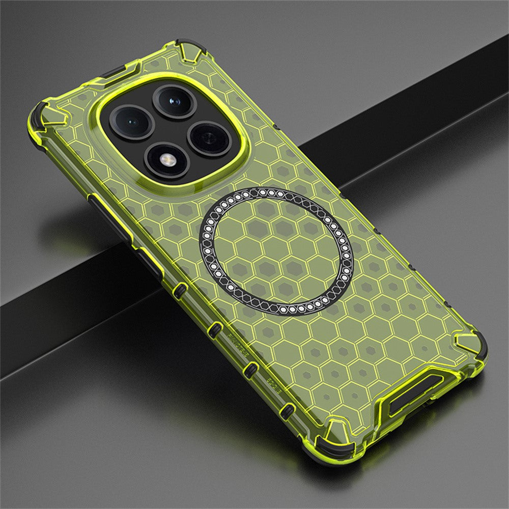 For Xiaomi Redmi Note 15 Pro 5G (Global) Magnetic Case Honeycomb Design TPU + PC Phone Cover - Green