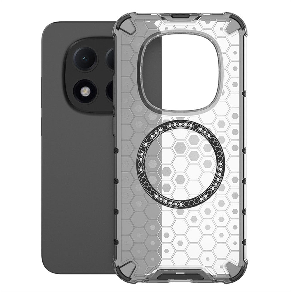 For Xiaomi Poco M8 Pro 5G / Redmi Note 15 Pro+ 5G (Global) Magnetic Case Honeycomb Design TPU + PC Phone Cover - Transparent
