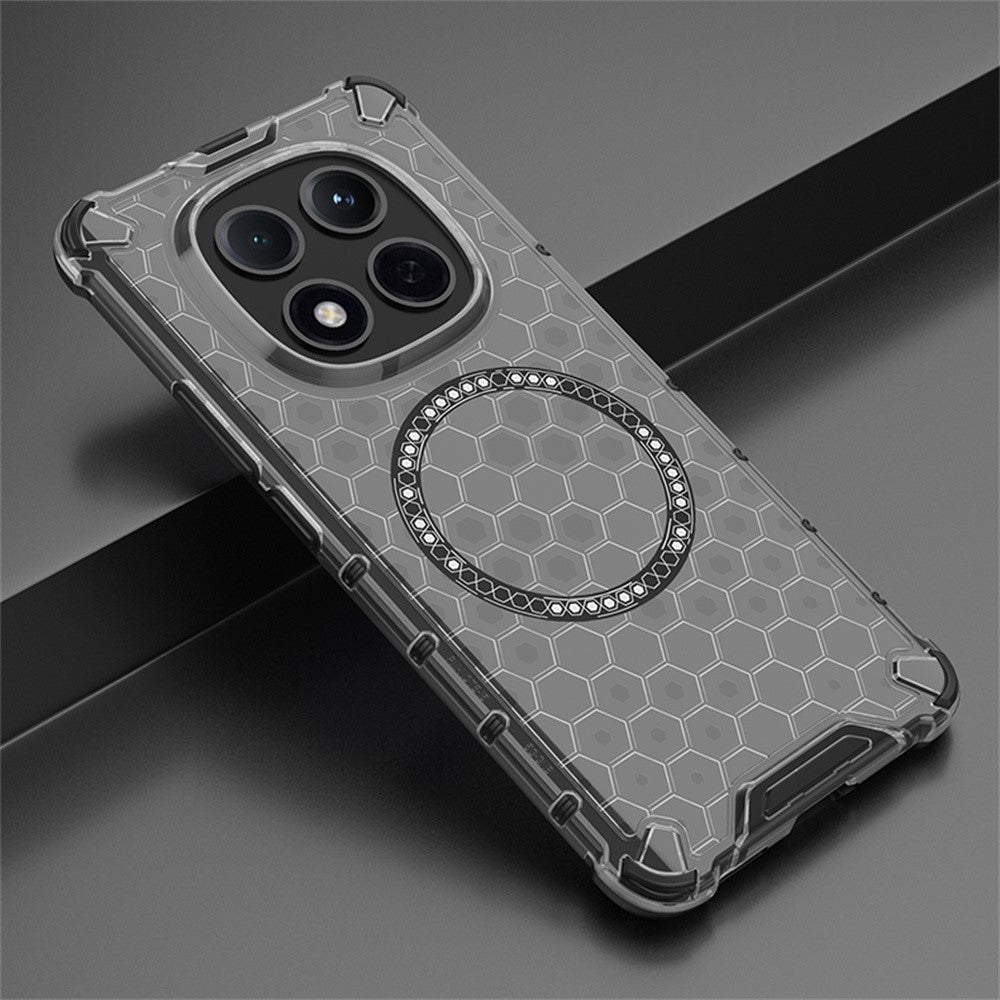For Xiaomi Poco M8 Pro 5G / Redmi Note 15 Pro+ 5G (Global) Magnetic Case Honeycomb Design TPU + PC Phone Cover - Grey
